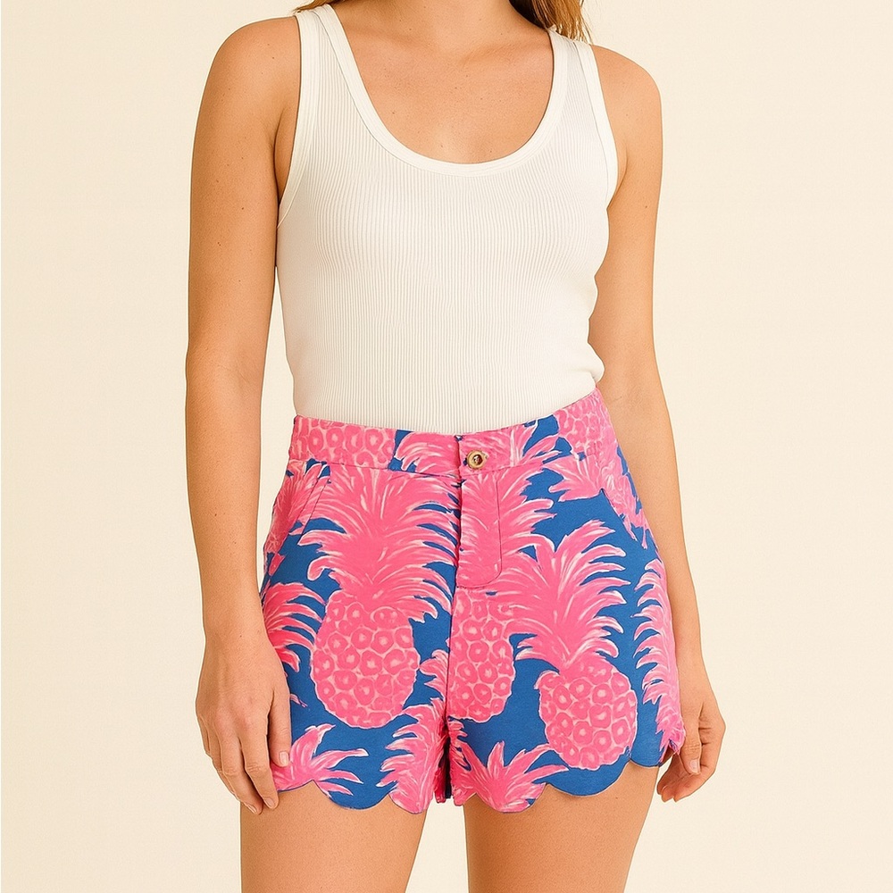 Lilly Pulitzer Pink and Blue High Waist Shorts
